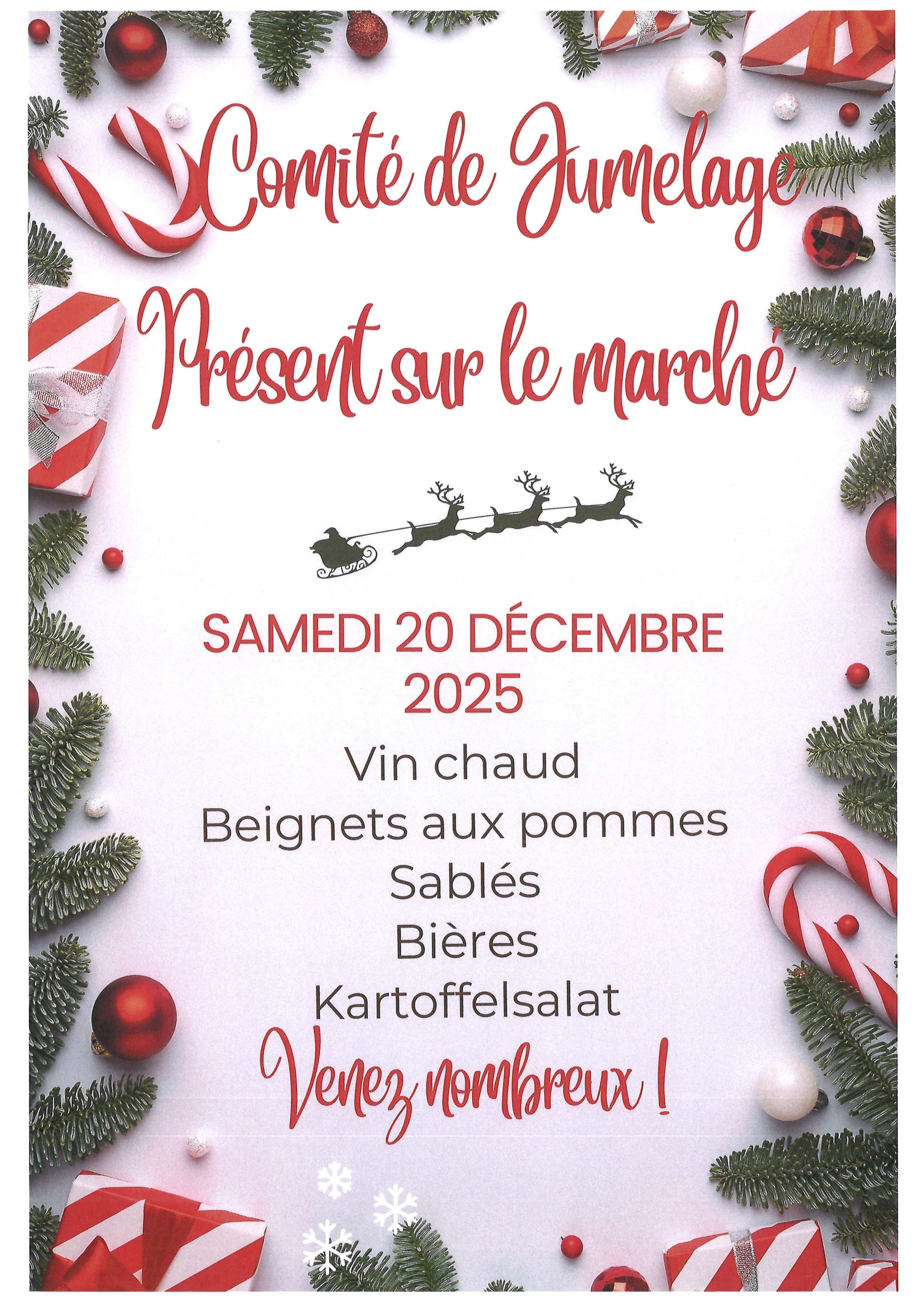 Comité de jumelage : marché de Noel