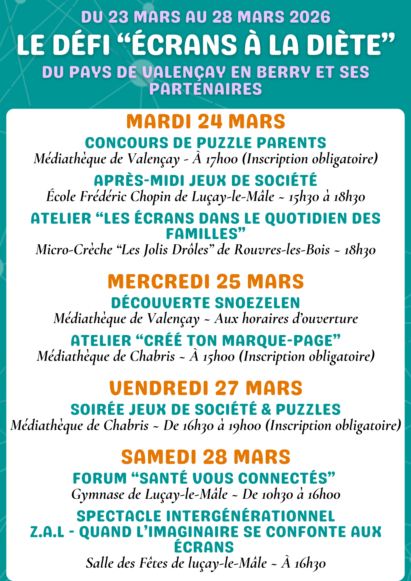 Animations :"Ecrans à la diète"