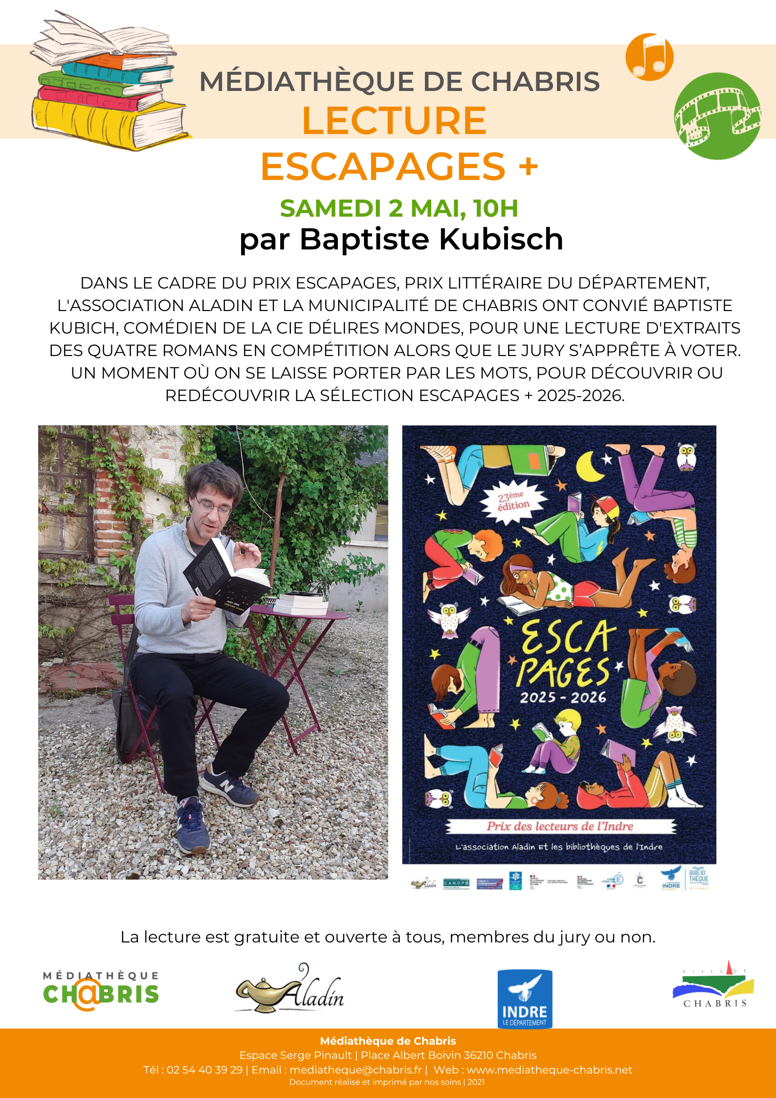 Médiathèque : lecture Escapages+