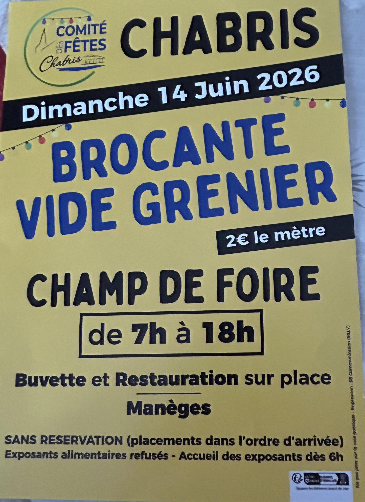 Comité des fêtes : brocante-vide grenier