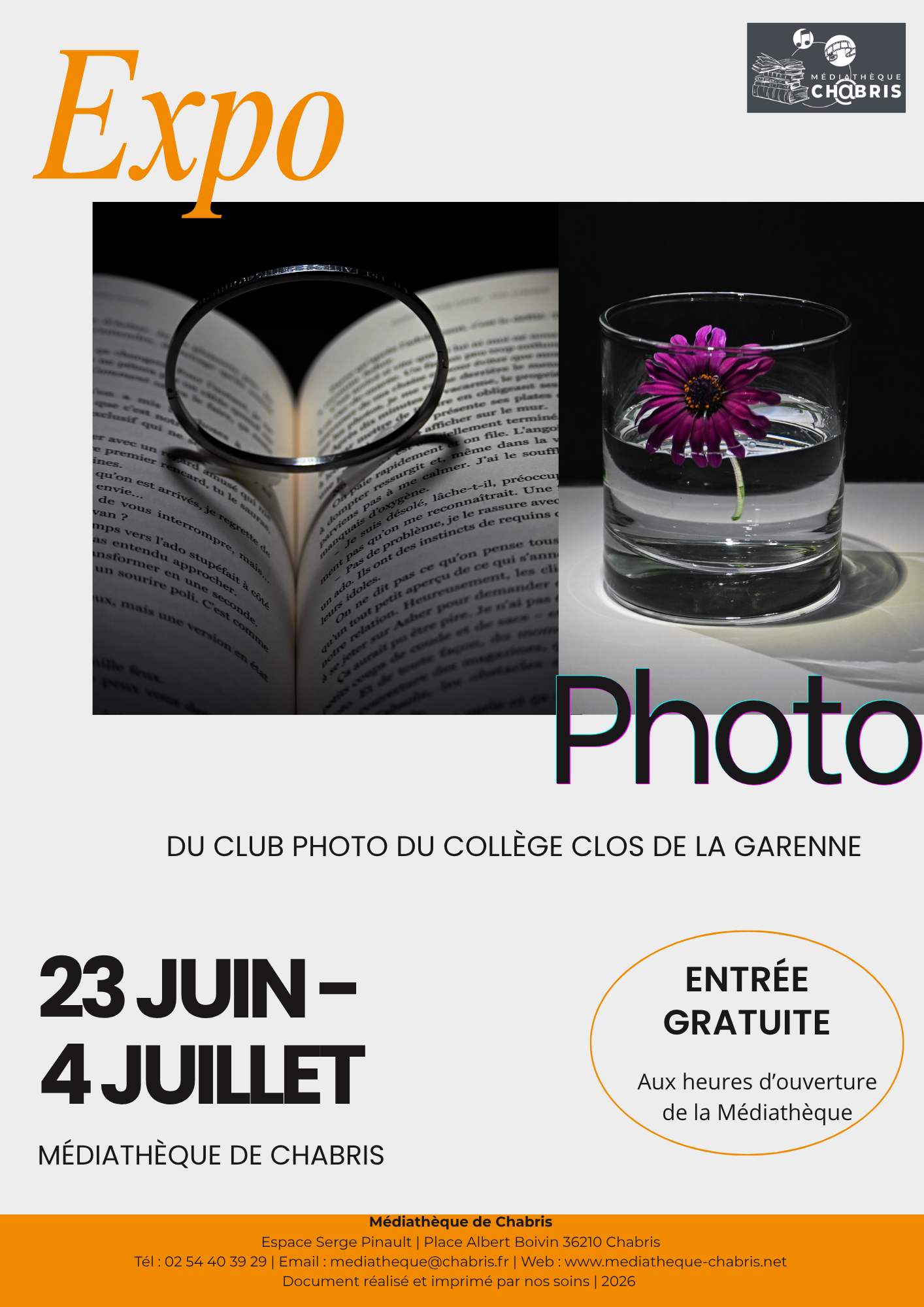 Médiathèque : expo photos du collège