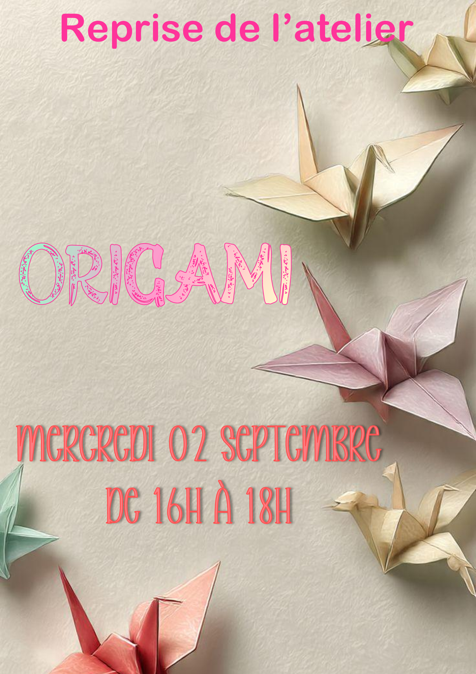 Reprise de l atelier origami 2026 2027