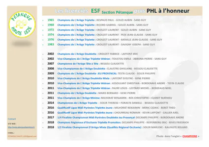 Les licenciés à l'Honneur