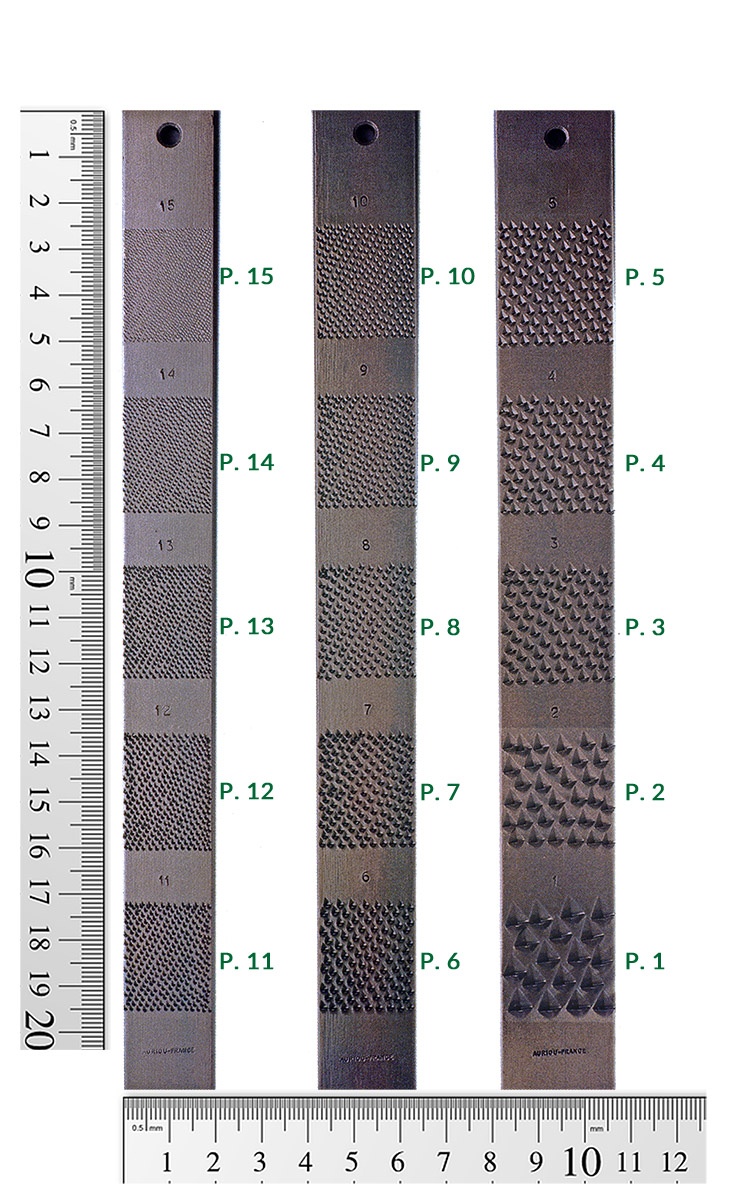 Les 15 dimensions de piqûre Auriou,