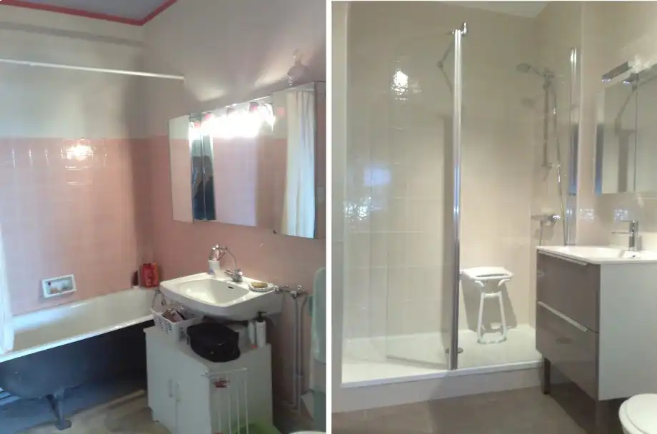 Salle de bain avant apres kerverdeau