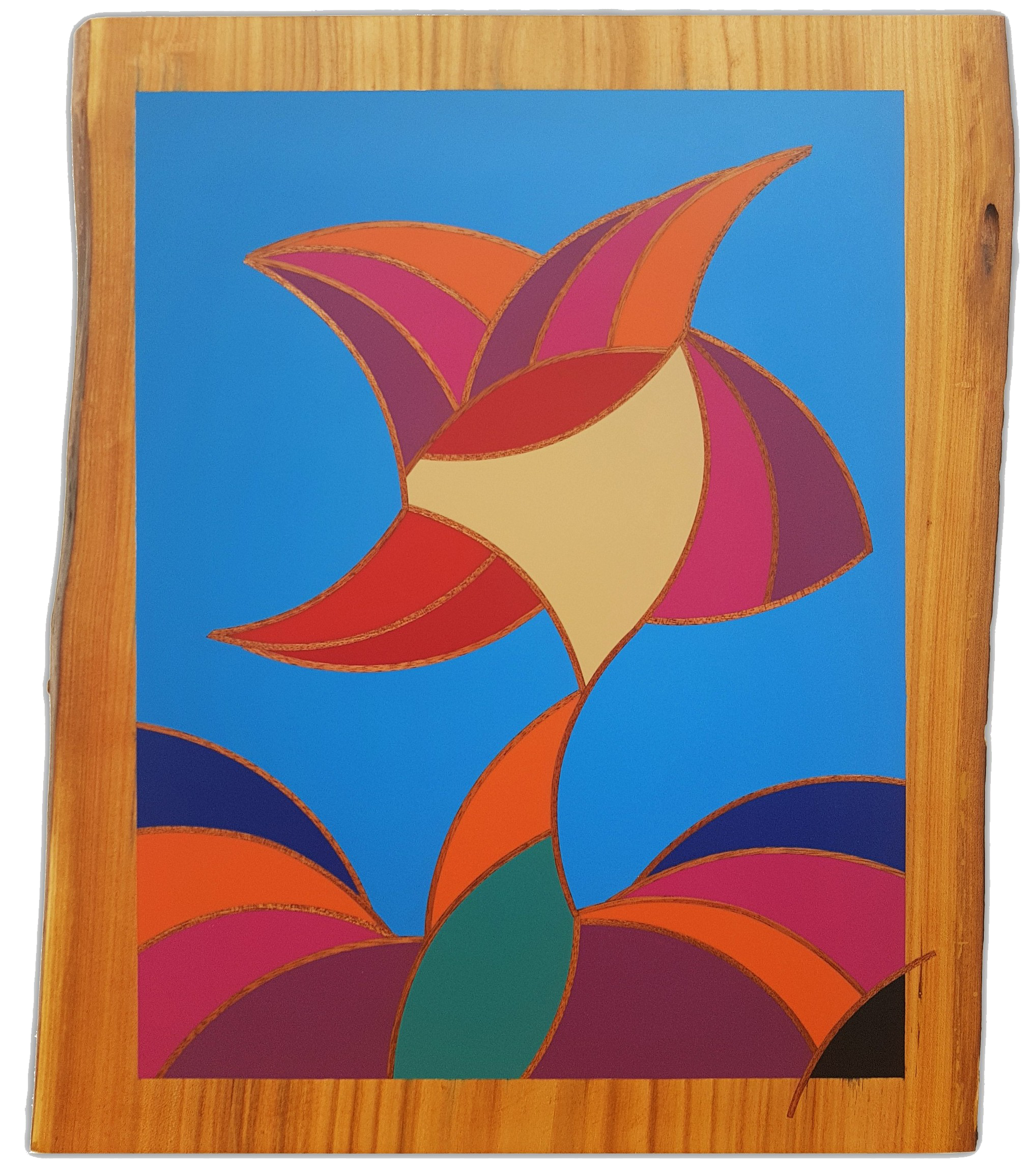 Reyna par David Vereecken : création Selestica en résine avec motif floral et oiseau couronné.

