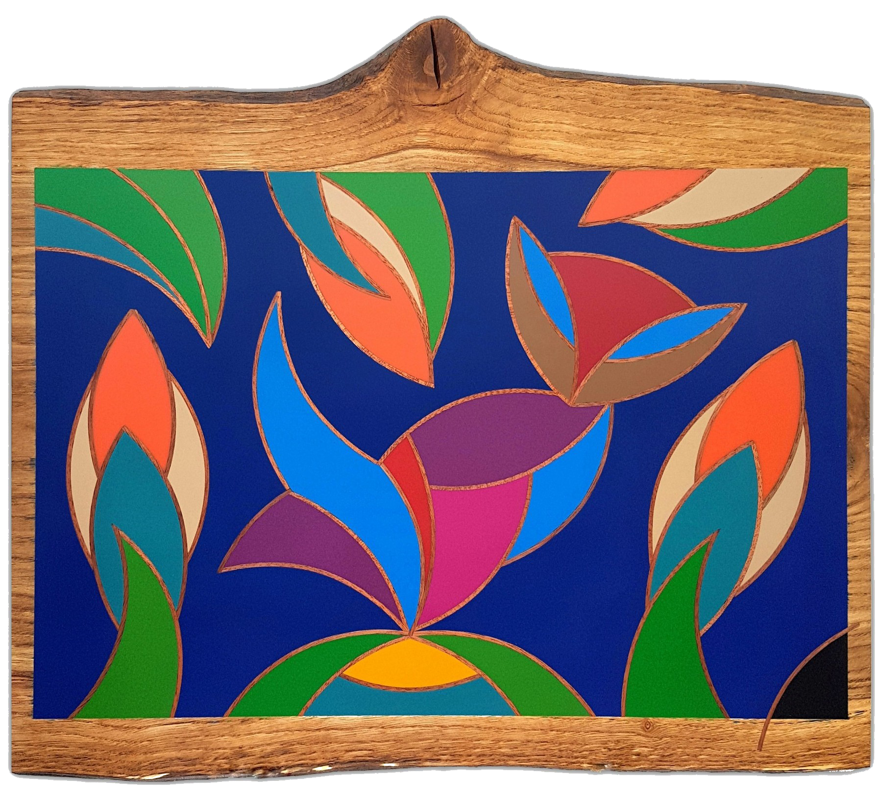 'Renardo 1er' : cloisonnage de la collection 'Abstraktica' réalisé par David Vereecken, utilisant la résine, représente une créature sur un piédestal.
