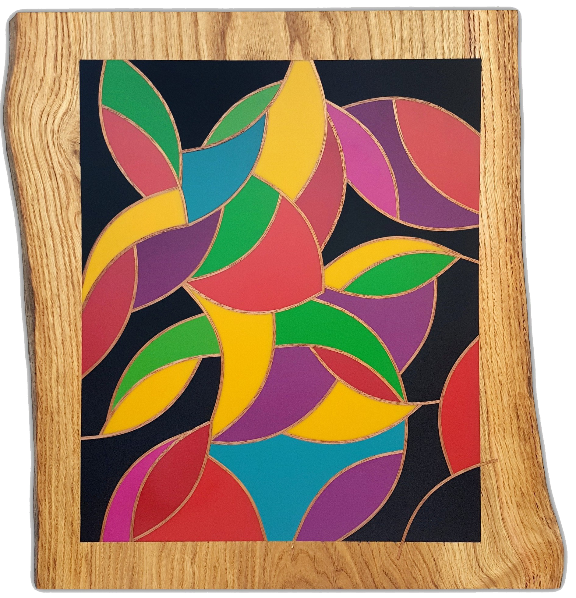 Carnaval par David Vereecken : réalisation Selestica en bois-résine représentant une femme aux couleurs vibrantes.

