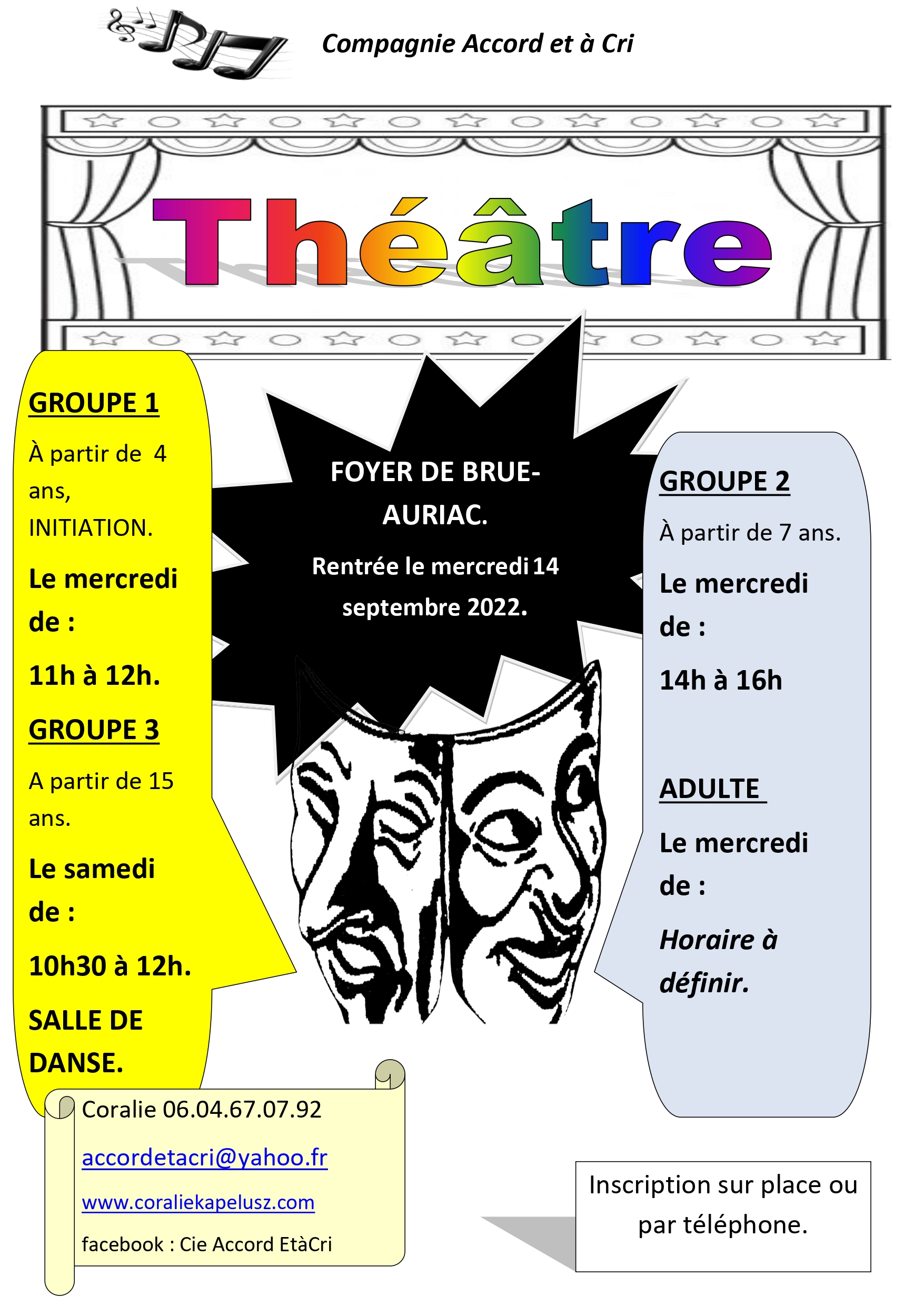 Théâtre avec la compagnie Accord et à Cri