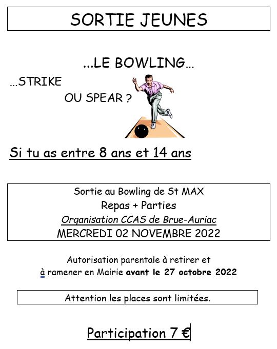 Bowling pour les 8-14 ans par le CCAS