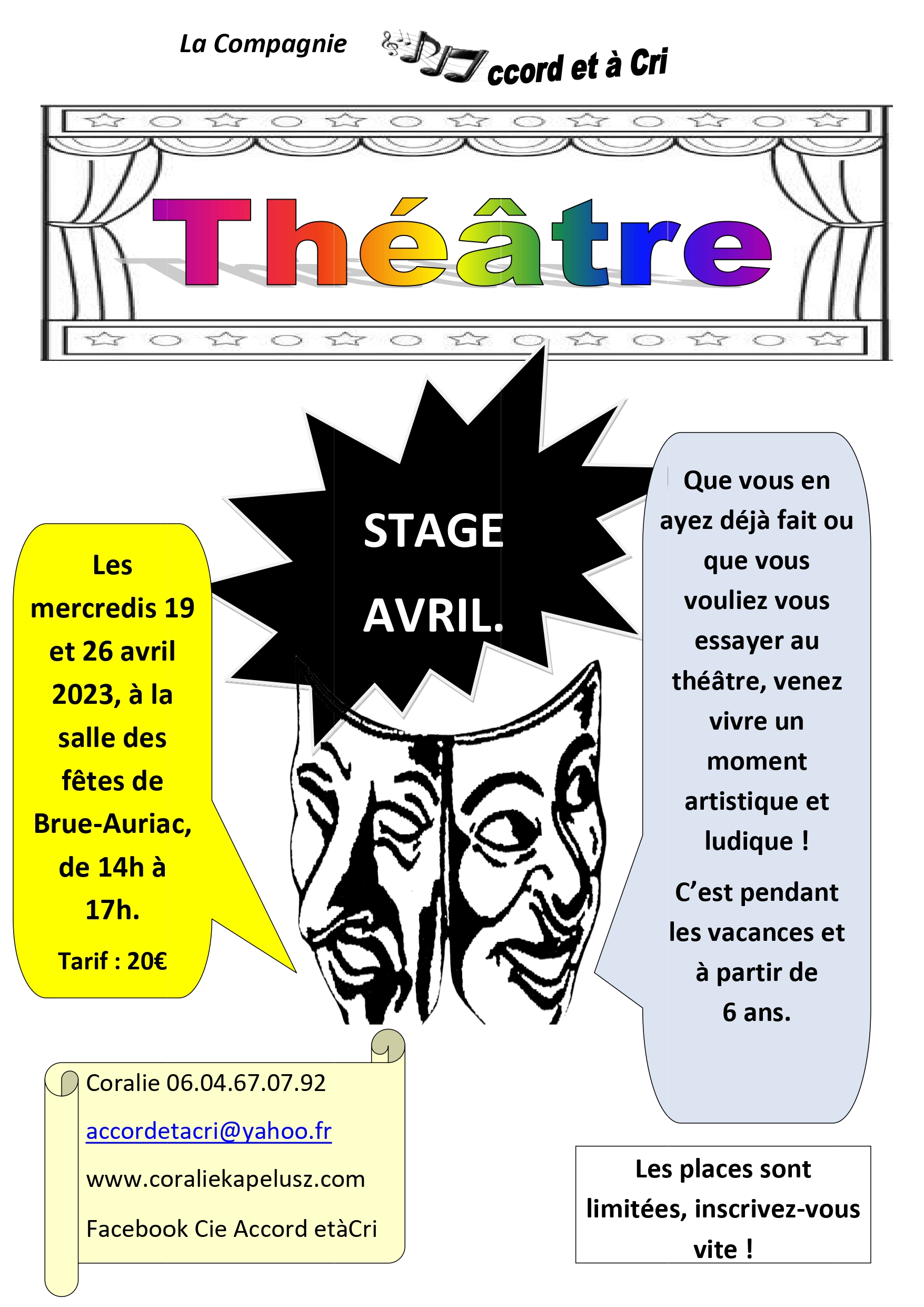 Stage de théâtre pendant les vacances