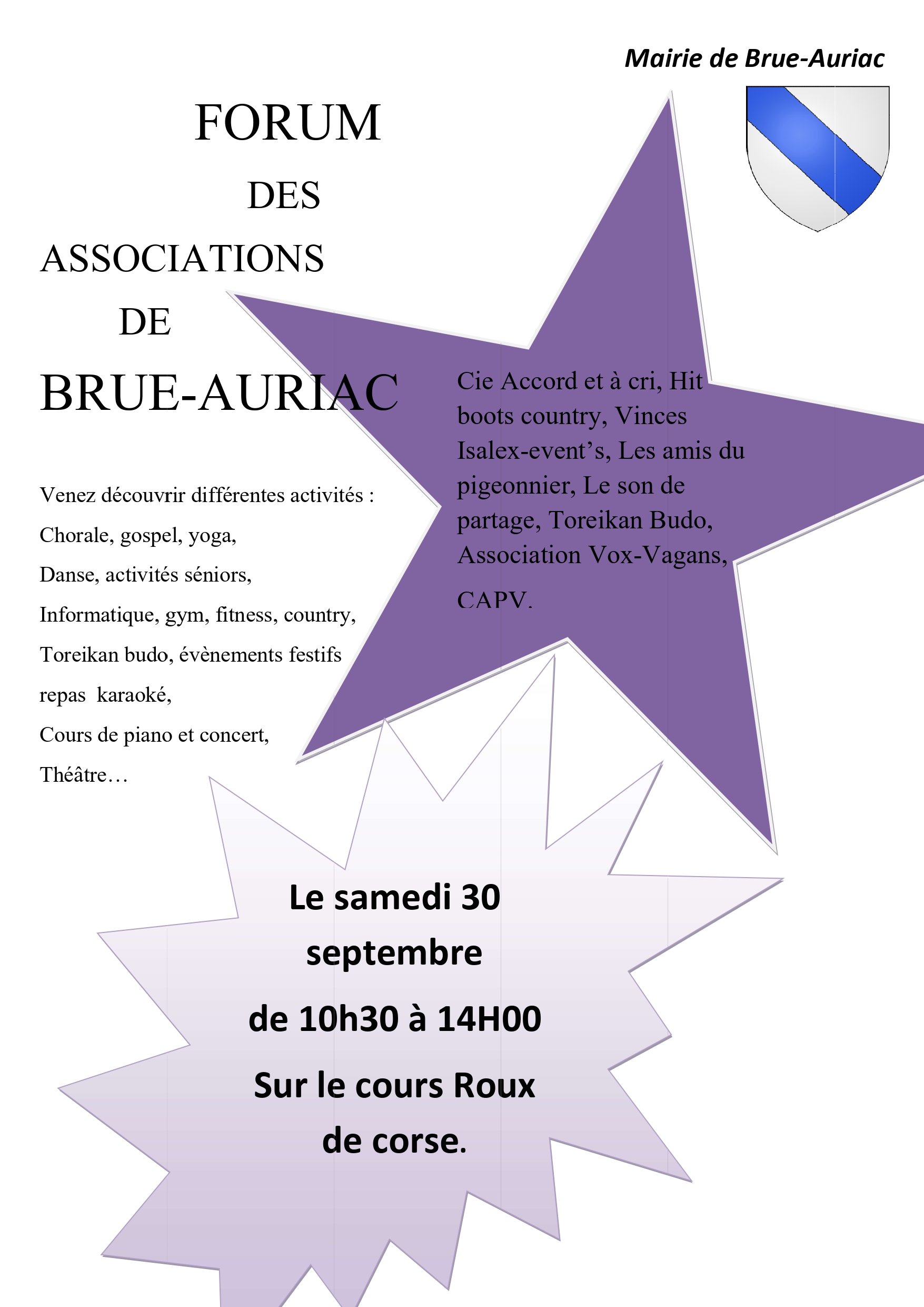 Forum des Associations le 30 Septembre