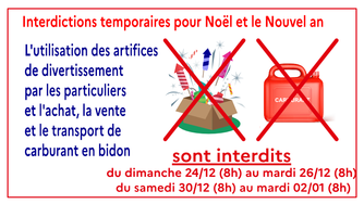 feu d'artifices interdit autour du Nouvel An