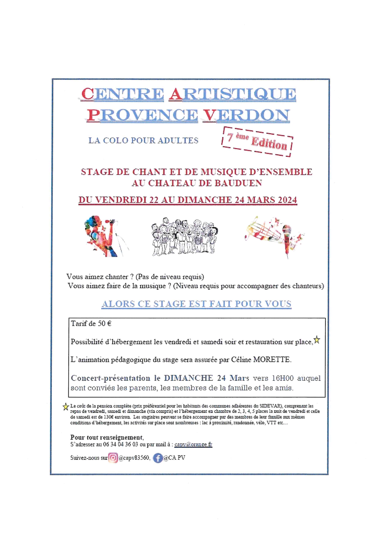 stage de chant par le CAPV (adultes et ados accompagnés)