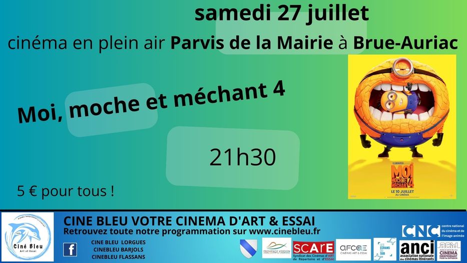 Cinéma en plein air le 27 juillet 21h30