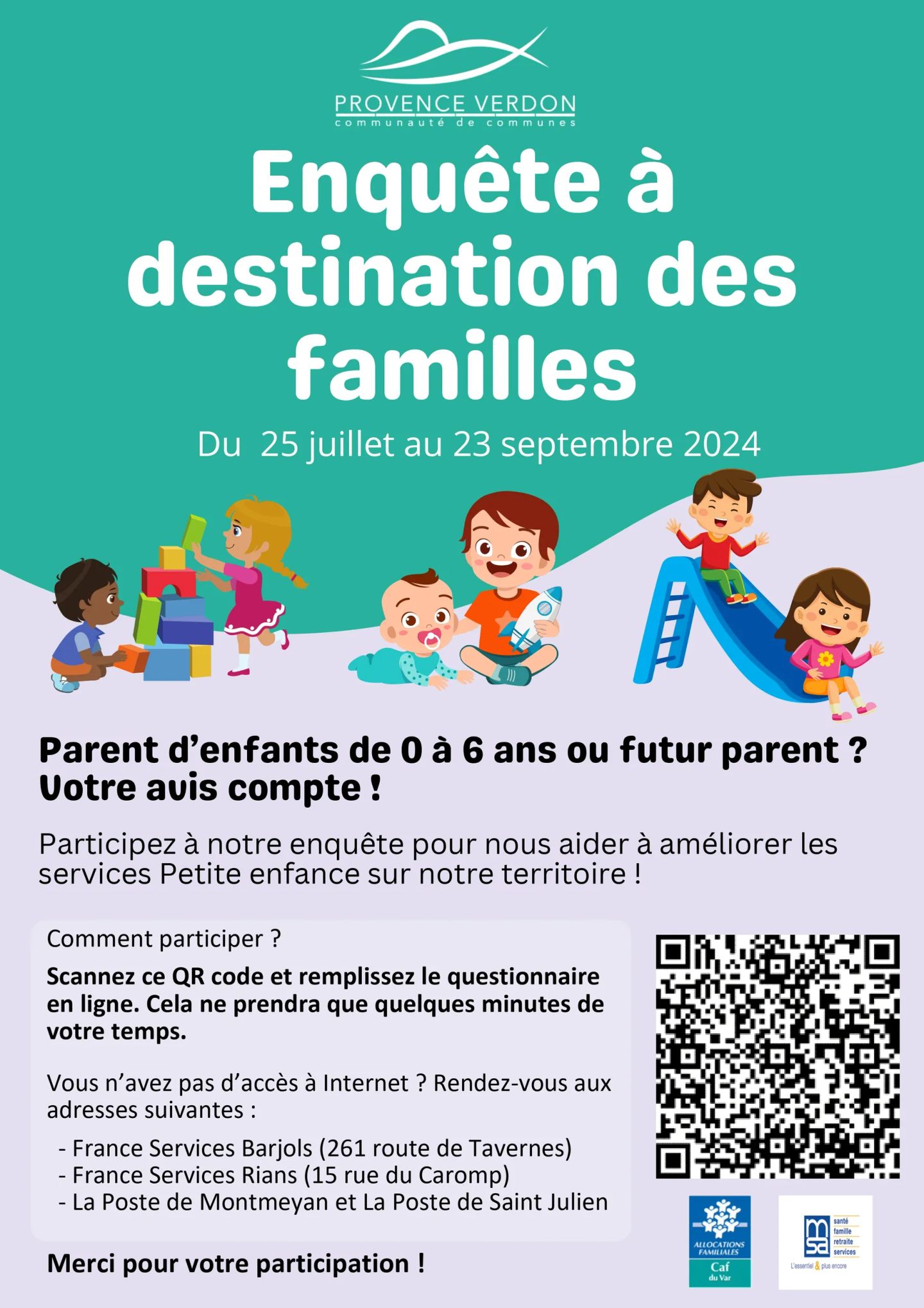 Enquête en ligne étude Petite enfance