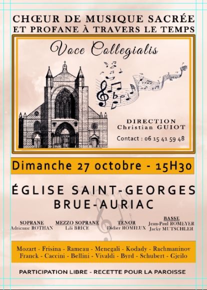 concert le 27 octobre à 15h30, en l'église St Georges