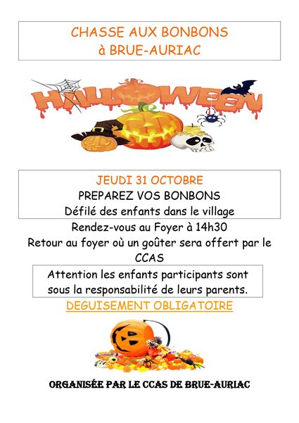 Chasse aux bonbons le 31 octobre