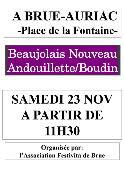 Beaujolais Nouveau et grillade le 23 novembre