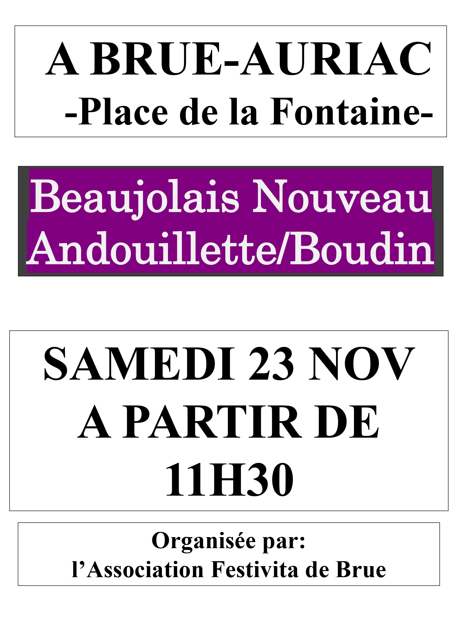 Beaujolais Nouveau et grillade le 23 novembre