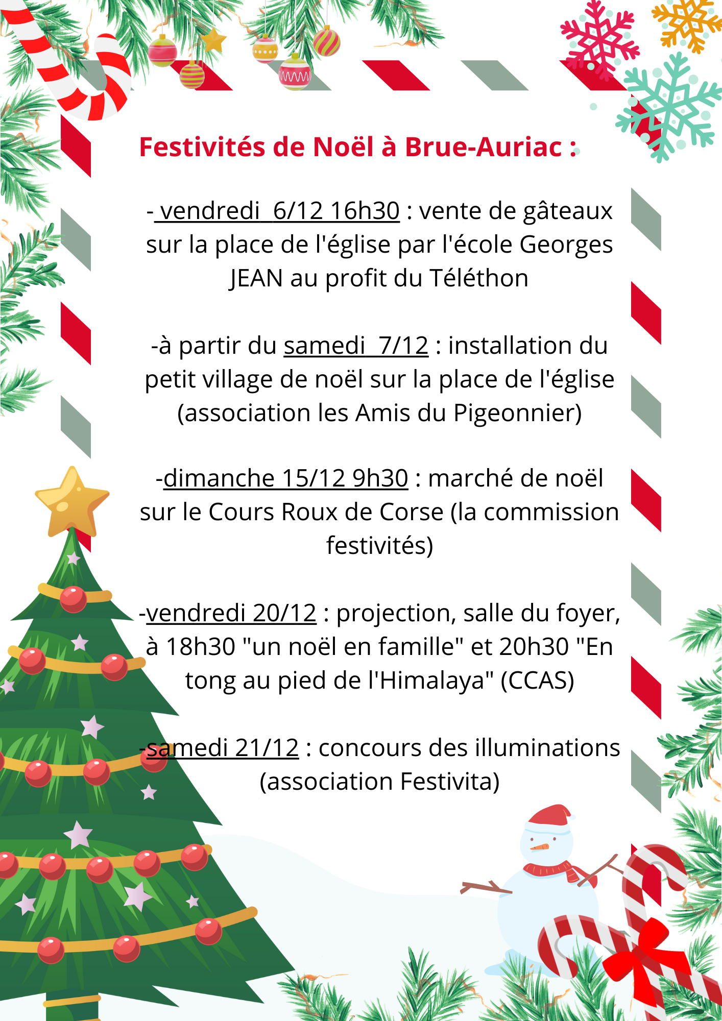 festivités de Noël à Brue-Auriac