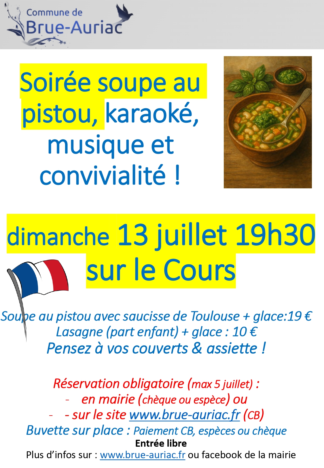 Soirée soupe au pistou, karaoké & musique