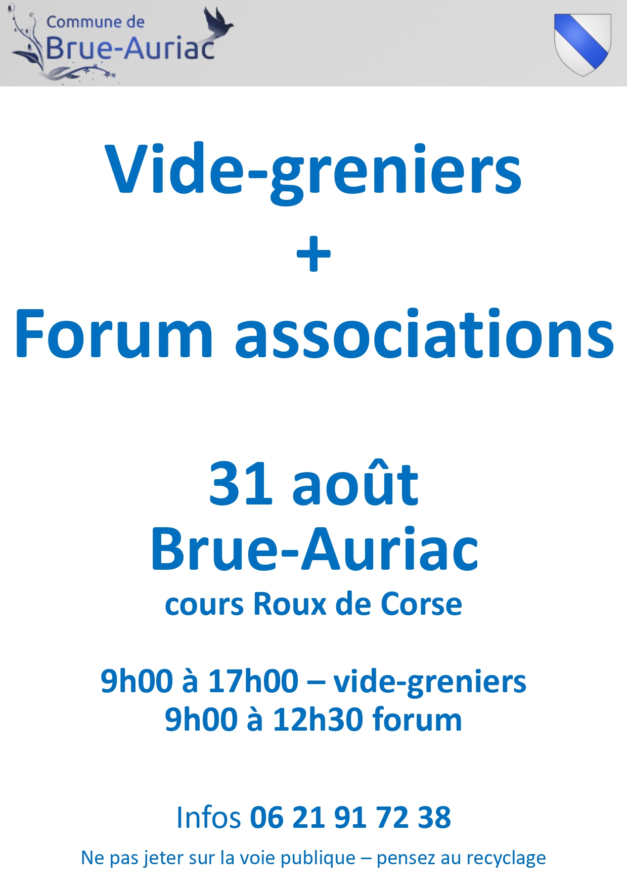 31 Août - vide-greniers et forum des associations