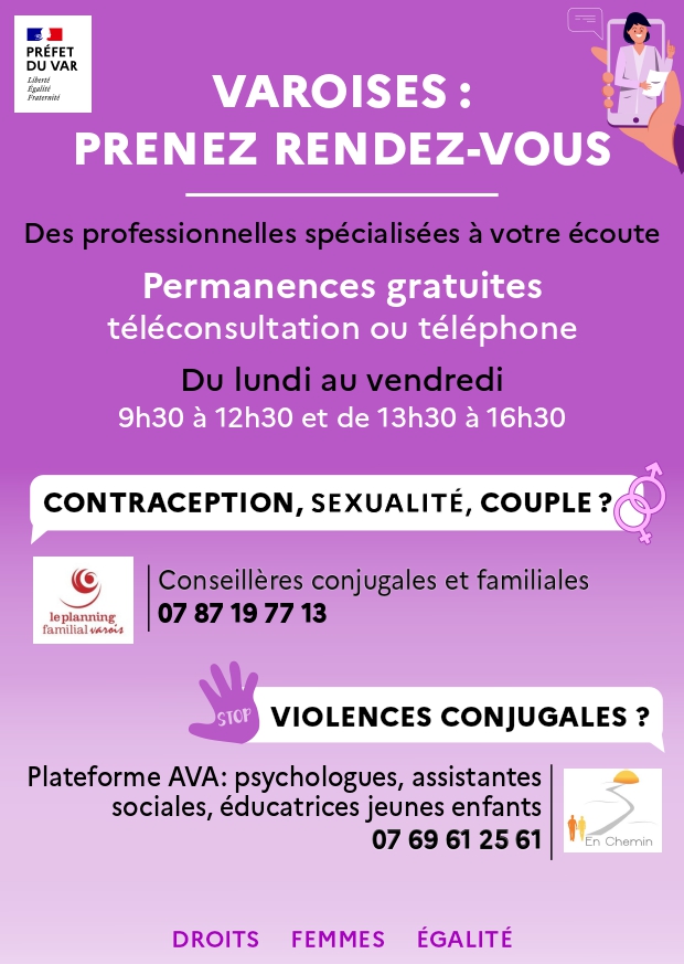 permanence téléphonique - contraception, sexualité,couple ou violences conjugales