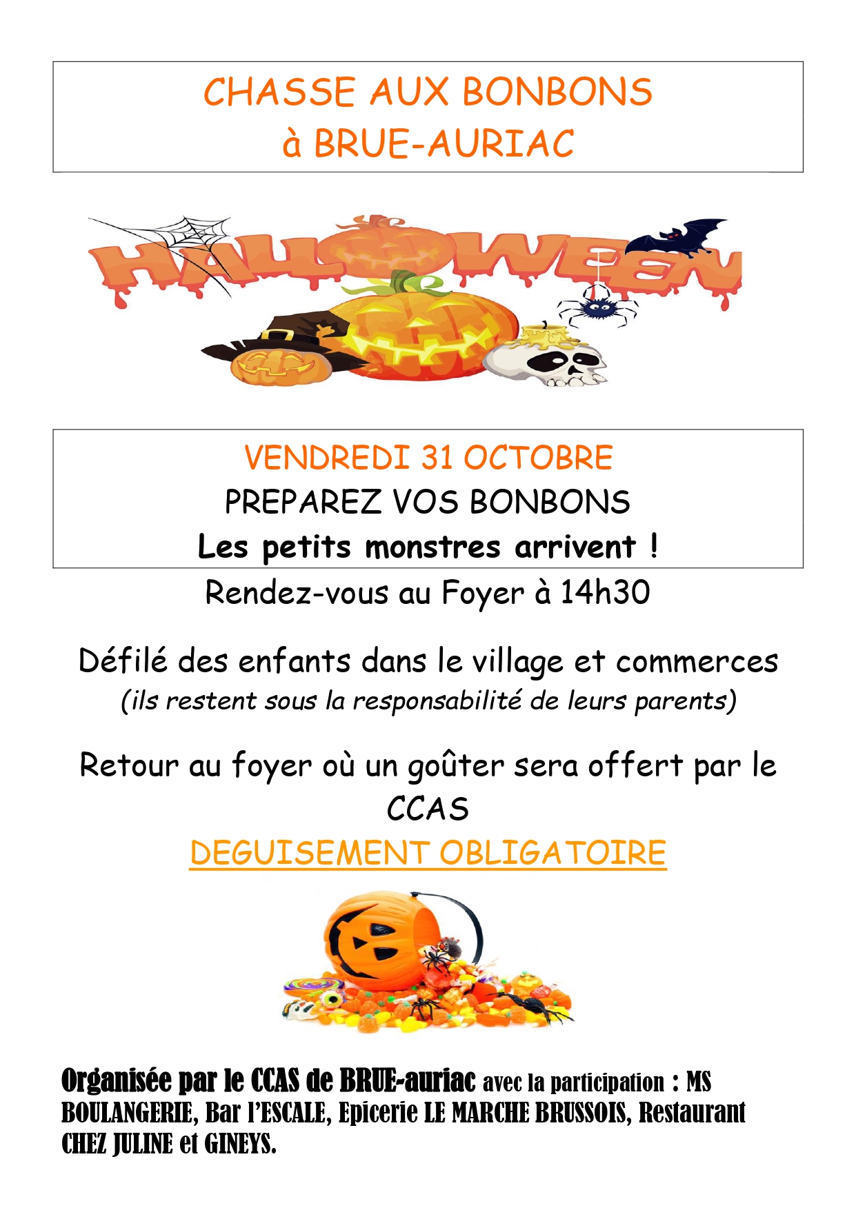 chasse aux bonbons à Brue-Auriac