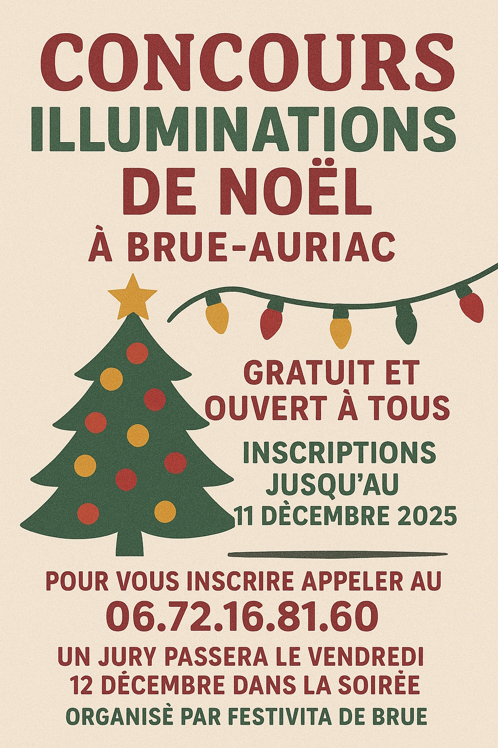 concours illuminations de Noël à Brue-Auriac