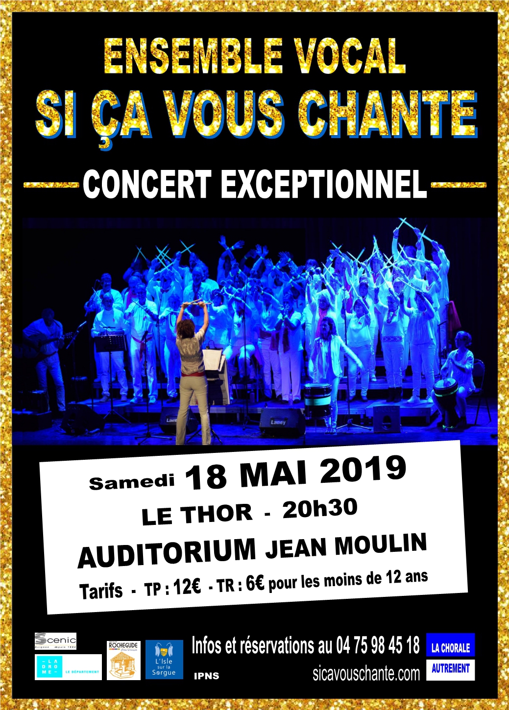 Affiche a4 auditorium bande gold texture encadre