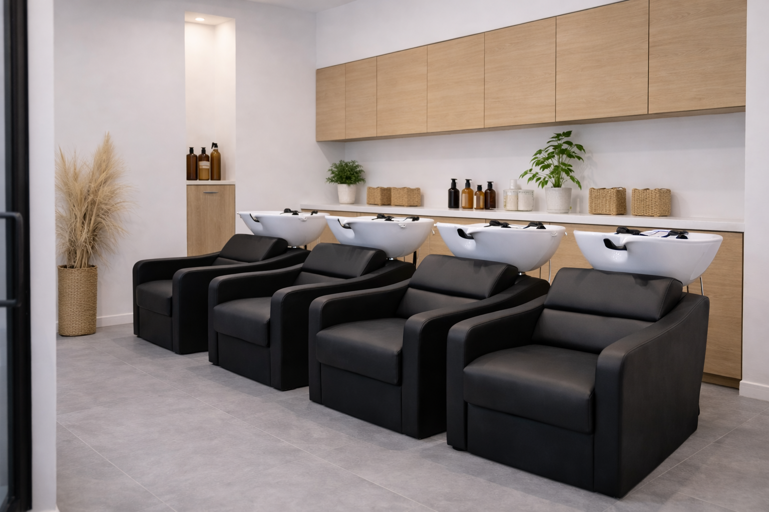 Bacs shampoing salon coiffure espace lavage amenagement vendee