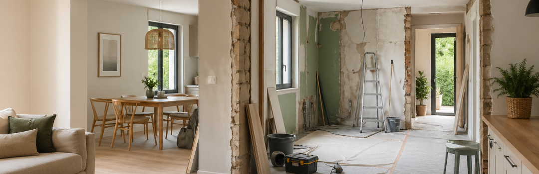 Rénover en restant dans la maison : organisation intelligente