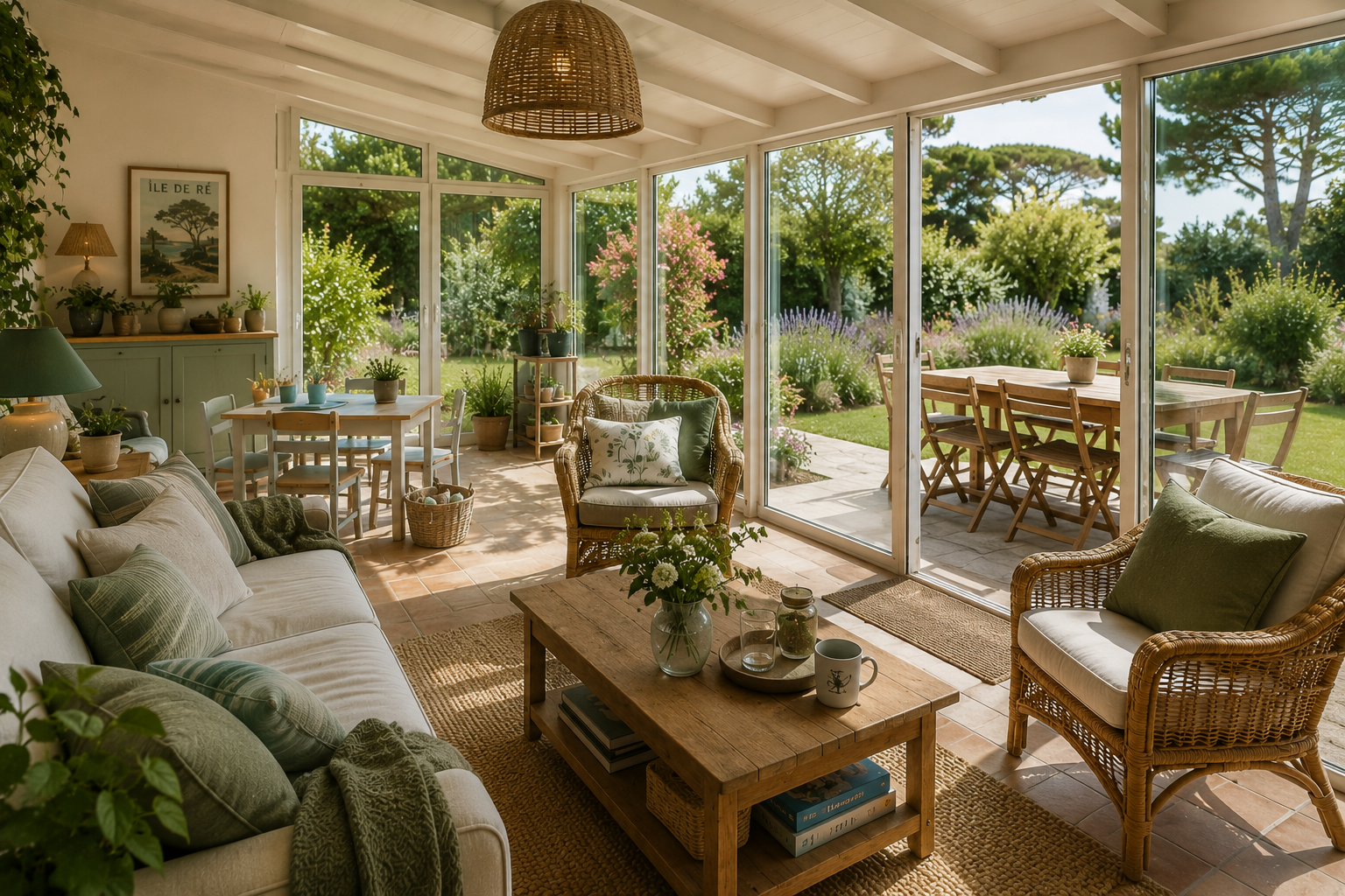 Veranda maison familiale vendee