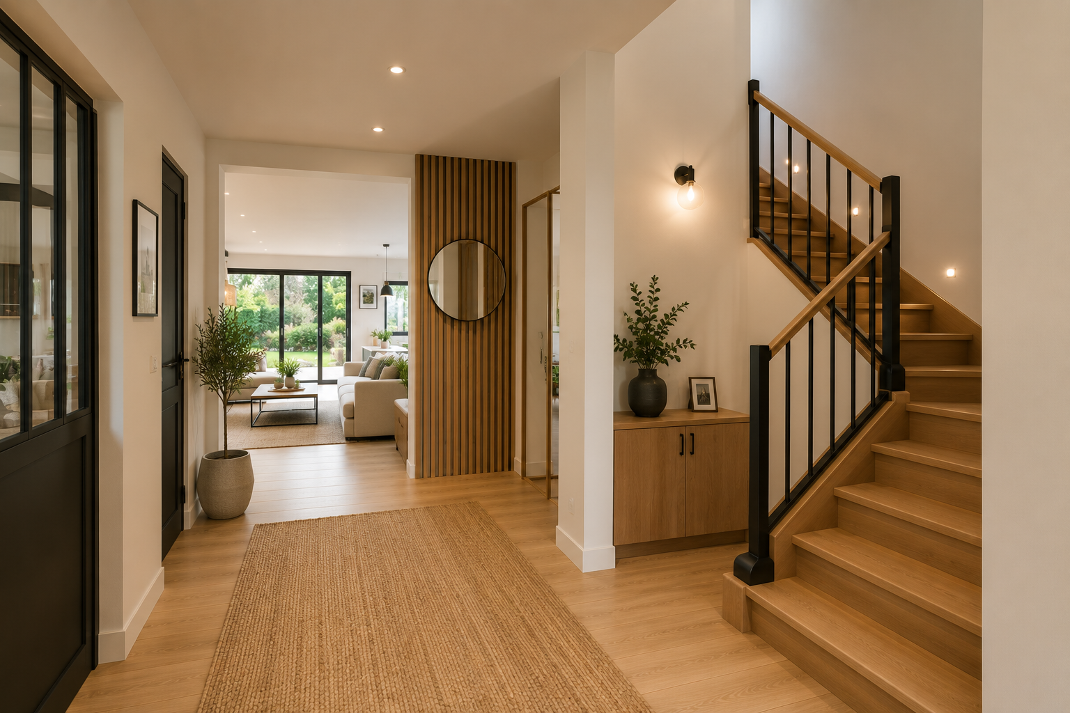 Entree escalier maison annees 80 renovee