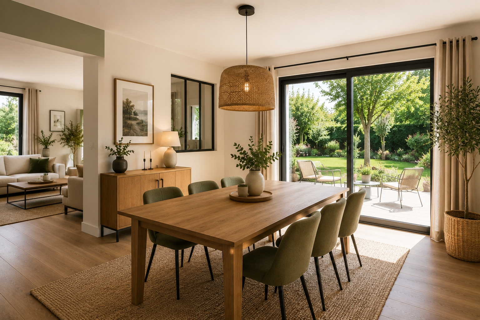 Salle a manger maison annees 80 renovee