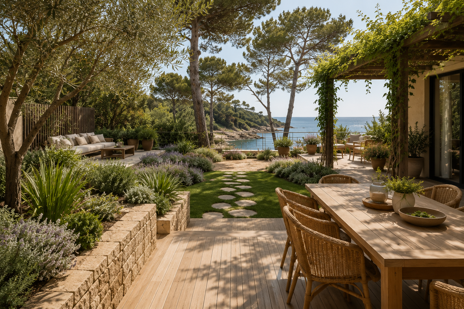 Jardin espace vie exterieur littoral vendeen