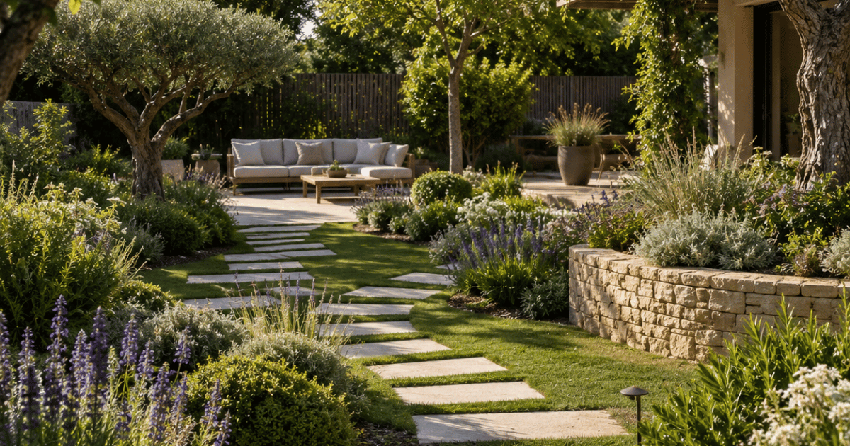 Jardin paysager circulation exterieure
