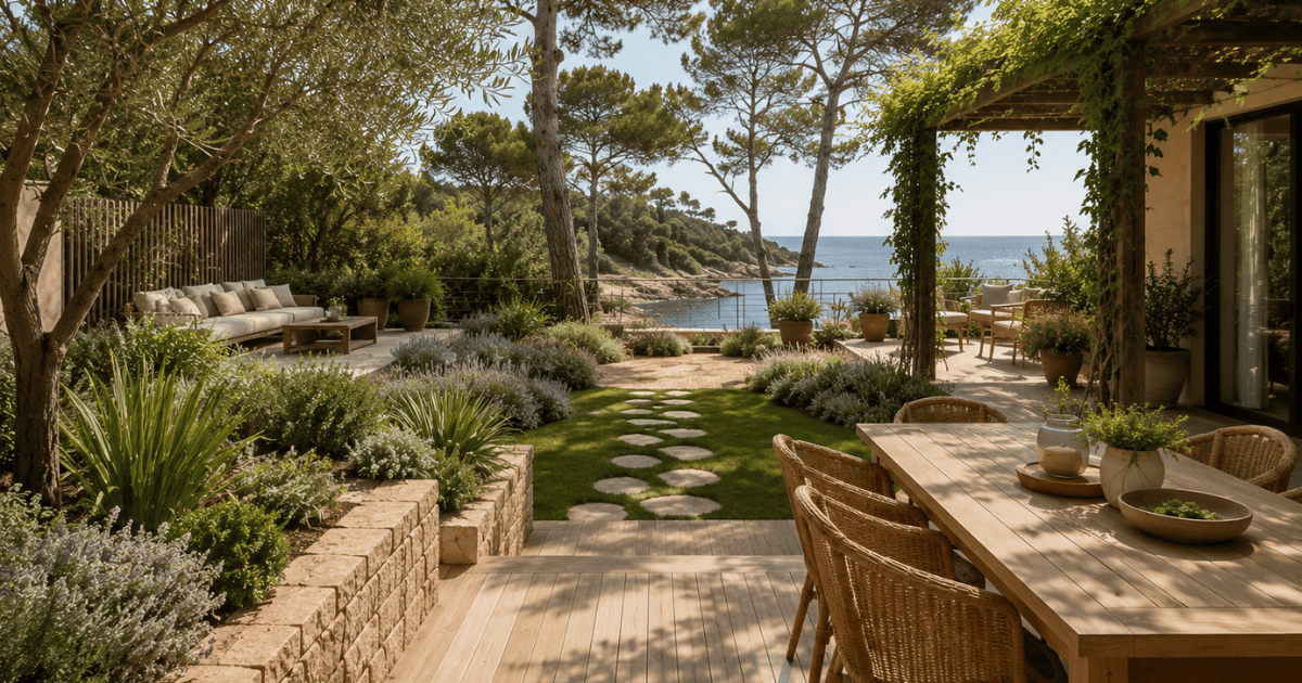 Jardin espace vie exterieur littoral vendee