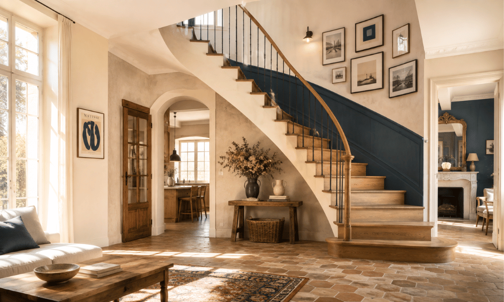 Un escalier qui devient un élément du décor