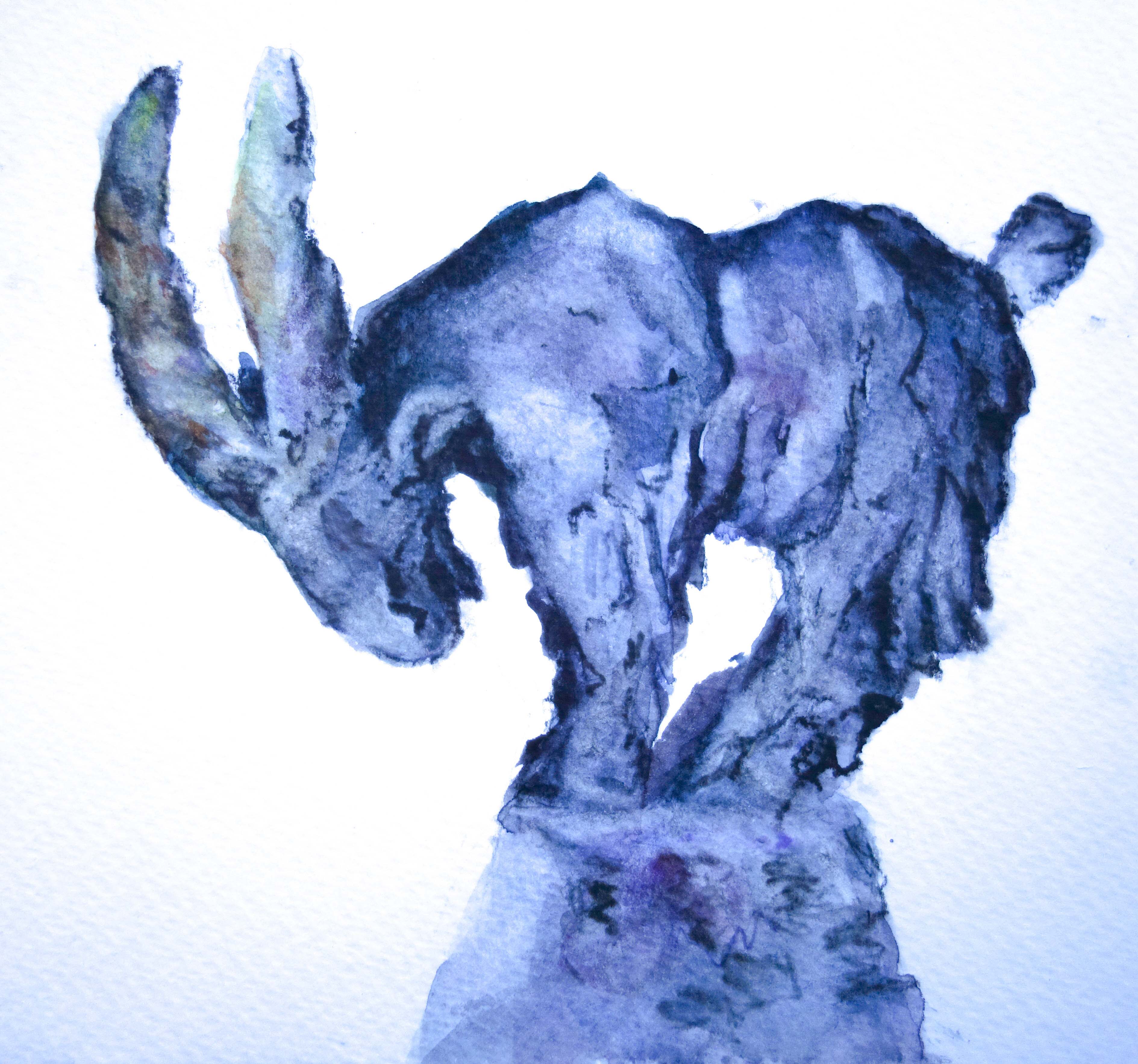 Aquarelle d'après l'oeuvre de la céramiste Ule Ewelt.