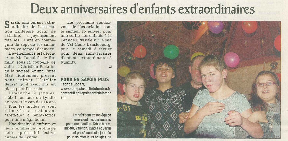 Article Dauphine anniversaires Sarah et Lyndia