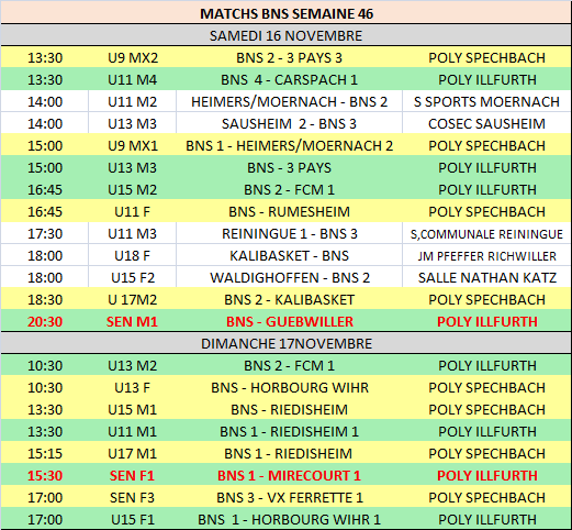 PLANNING SEMAINE 46