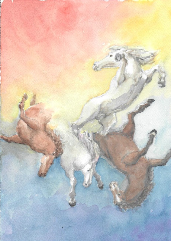 Them arts aquarelle rk bouquetchevaux