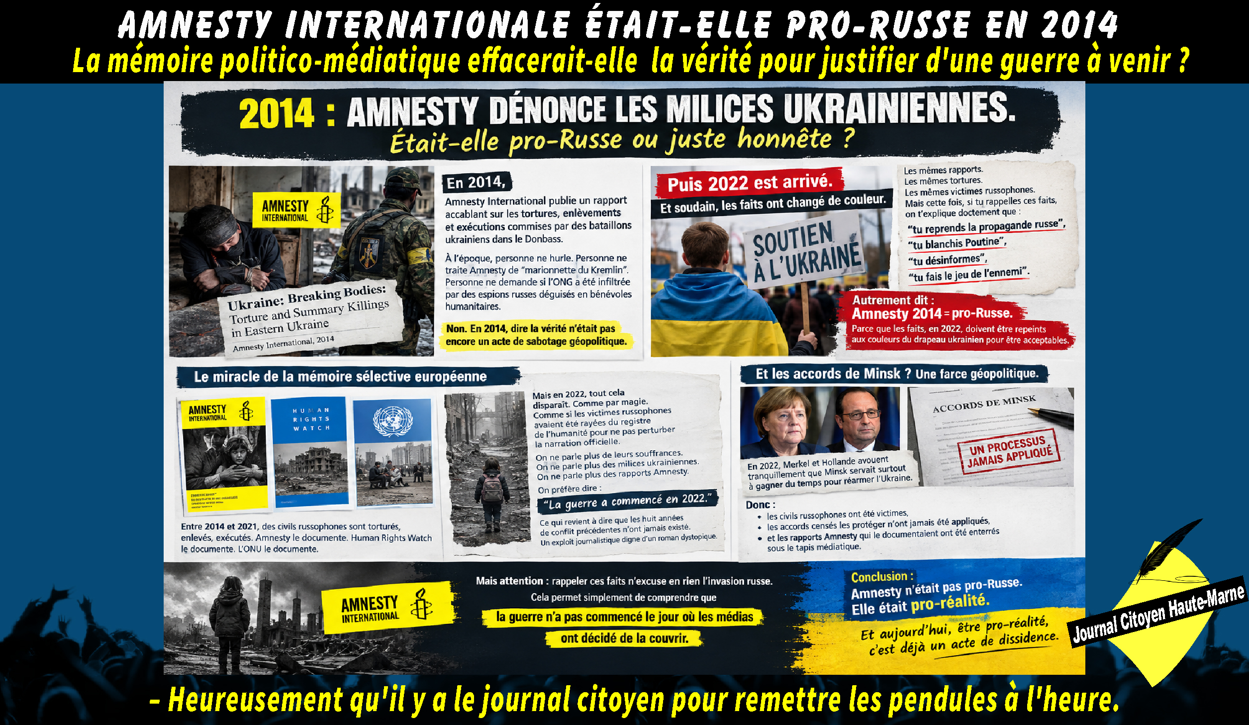 2014 : Amnesty dénonce les milices ukrainiennes. Était‑elle pro‑Russe ou juste honnête ?