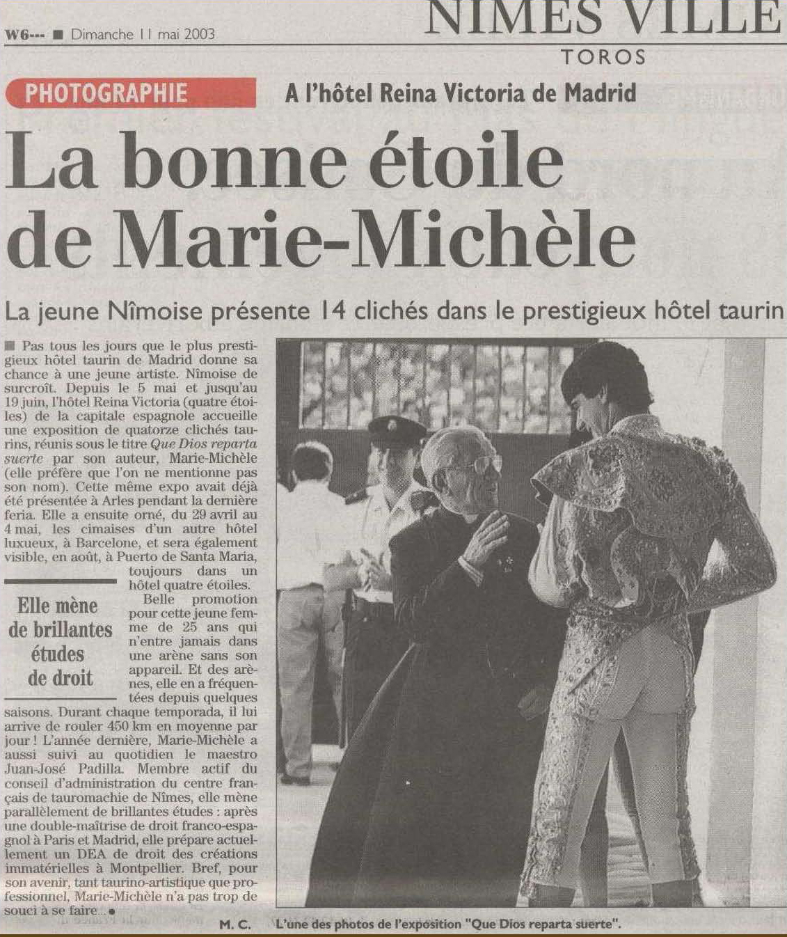15 midi libre la bonne etoile de marie michele mai 2003