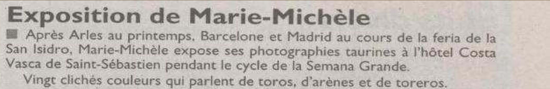 17 midi libre exposition de marie michele aout 2003