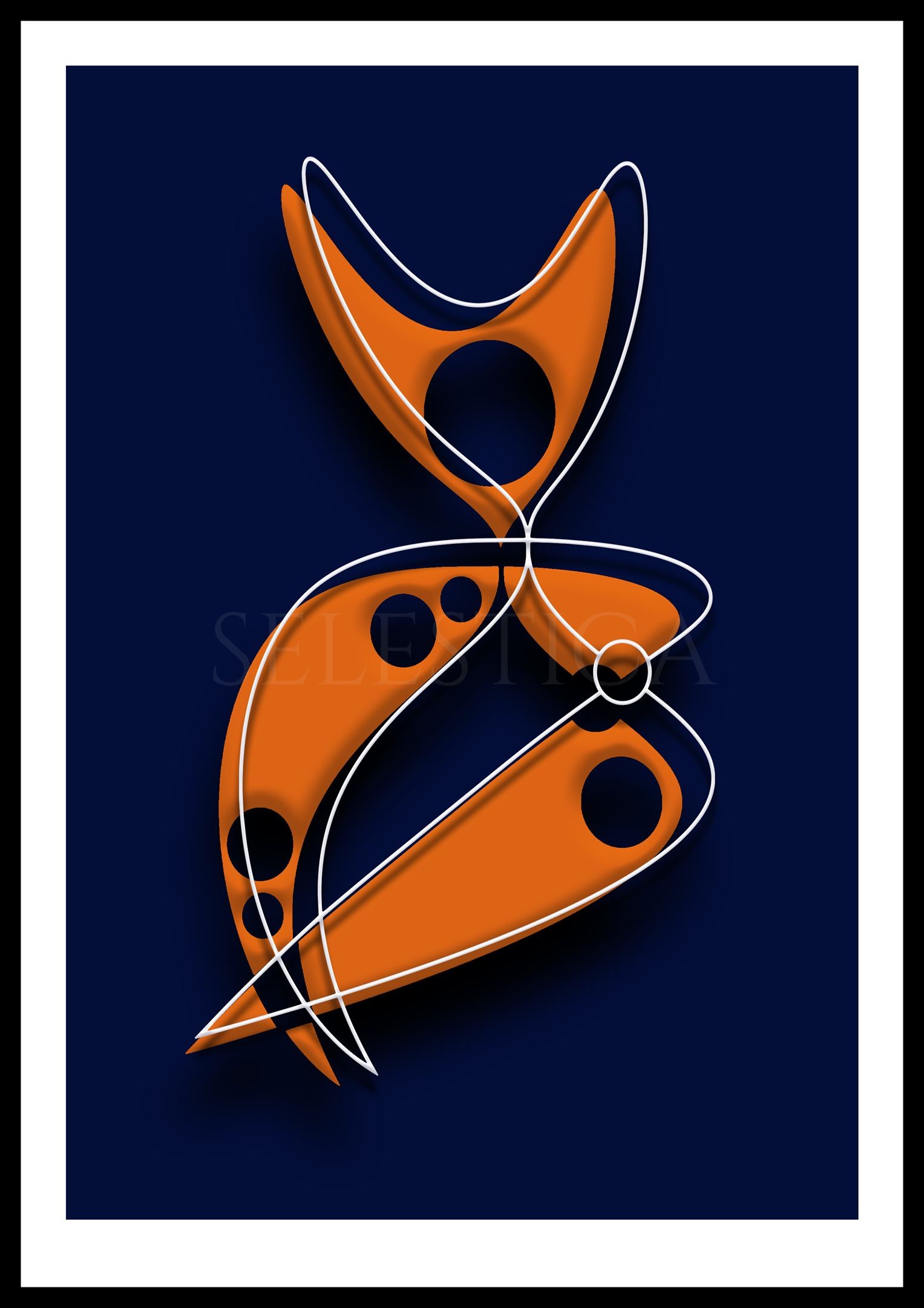 Artling Lunara : avatar numérique onirique de la collection Selestica. Art digital original de David Vereecken.
