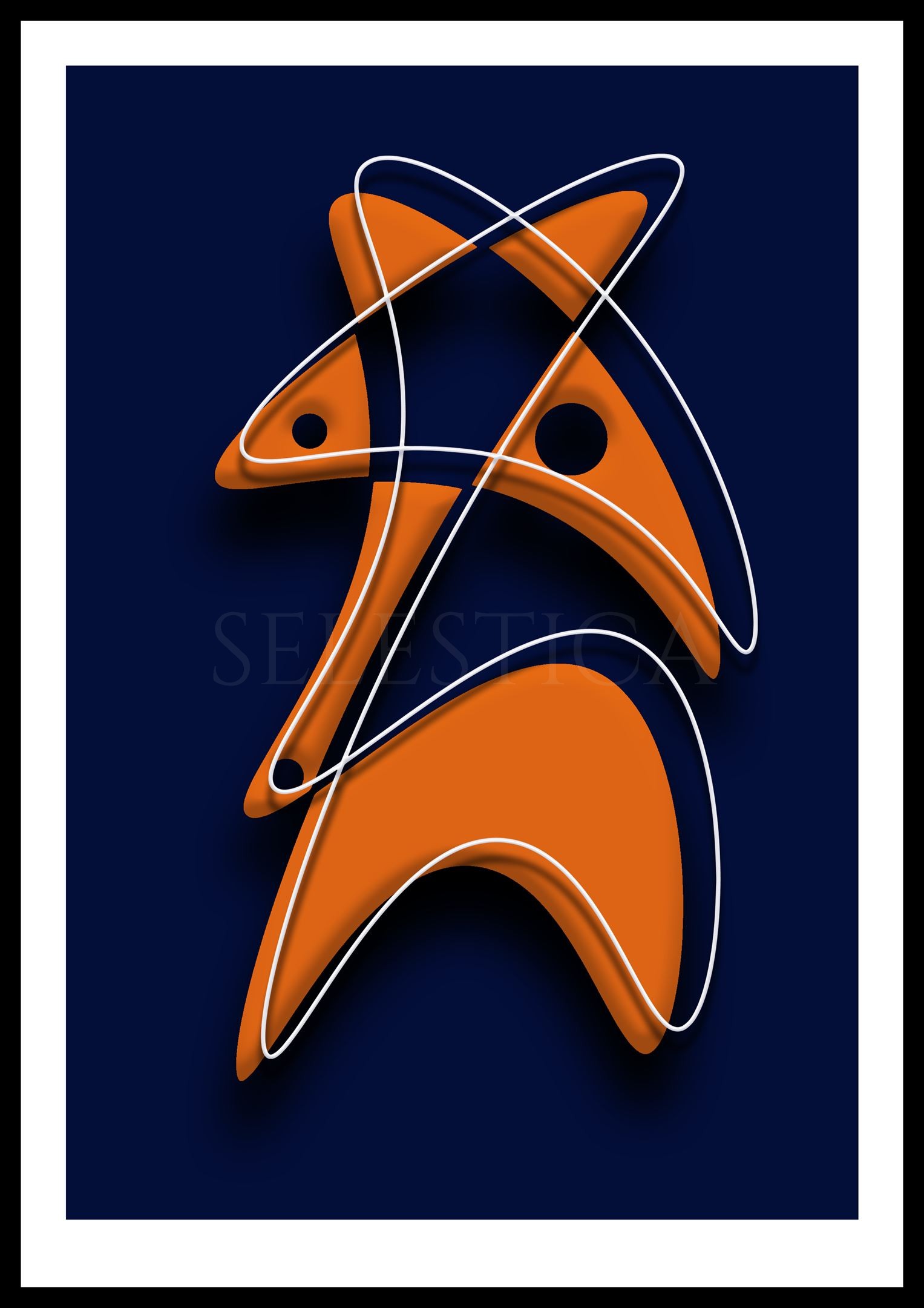 Artling Xylo : œuvre digitale unique aux formes graphiques. Collection d'art numérique Selestica par David Vereecken.
