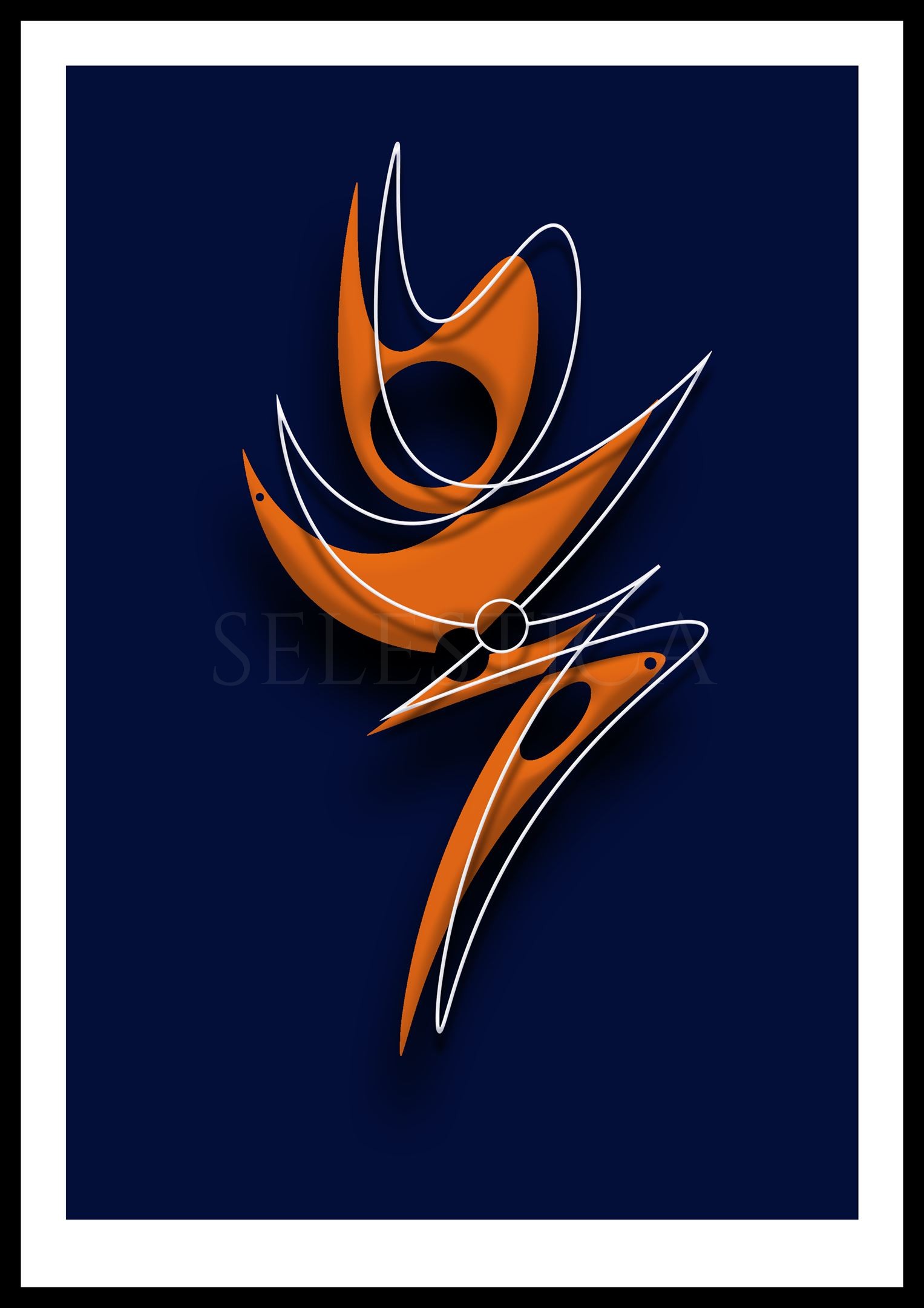 Artling Alessa : composition numérique abstraite et graphique. Œuvre d'art digital Selestica par David Vereecken.
